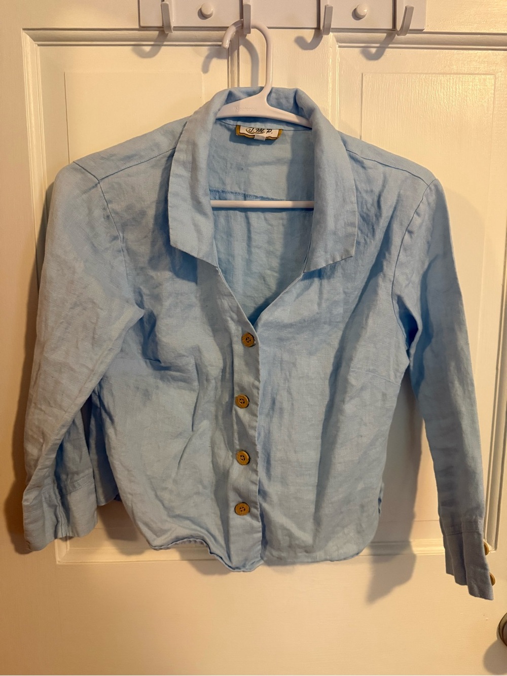 Light Blue Button-Down Linen Shirt